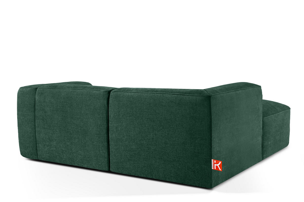 ECKSOFA LINKS FUBBO, Dunkelgrün - Dunkelgrün, Holz/Holzwerkstoff (225/176cm) - KONSIMO®