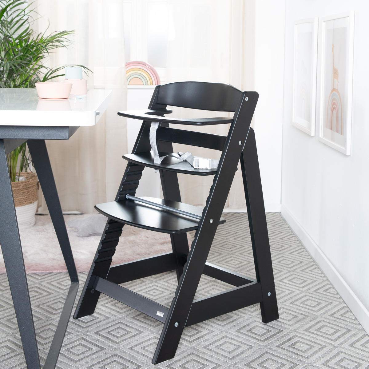 KINDERHOCHSTUHL Sit Up Flex Schwarz - Schwarz, Holzwerkstoff (44.5/80/54cm) - Roba