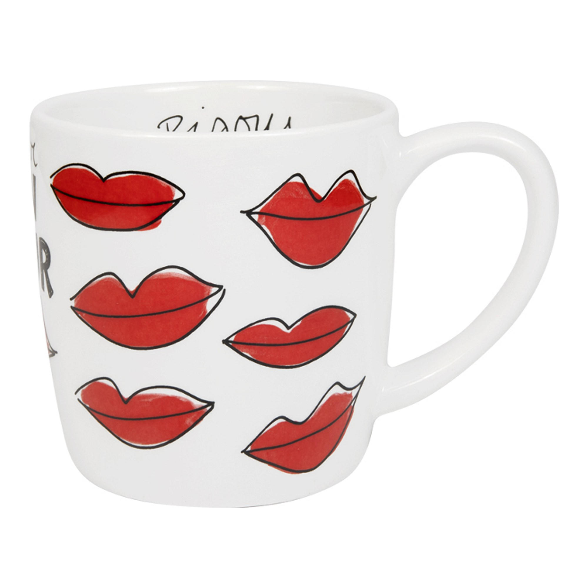 CAPPUCCINO-BECHER Valentinstag Küsschen in Rot - 500 ml - Multicolor, Keramik (0.5L) - Blond Amsterdam