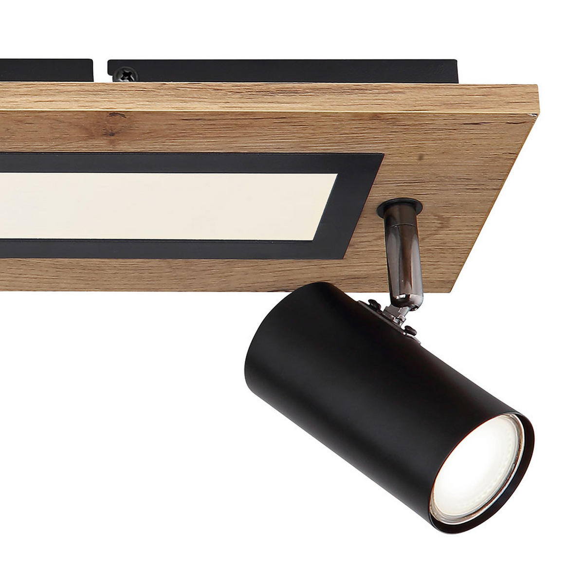 LED DECKENLEUCHTE ULLA Schwarz Holzoptik - Schwarz, Metall (60/15/18cm) - Globo Lighting