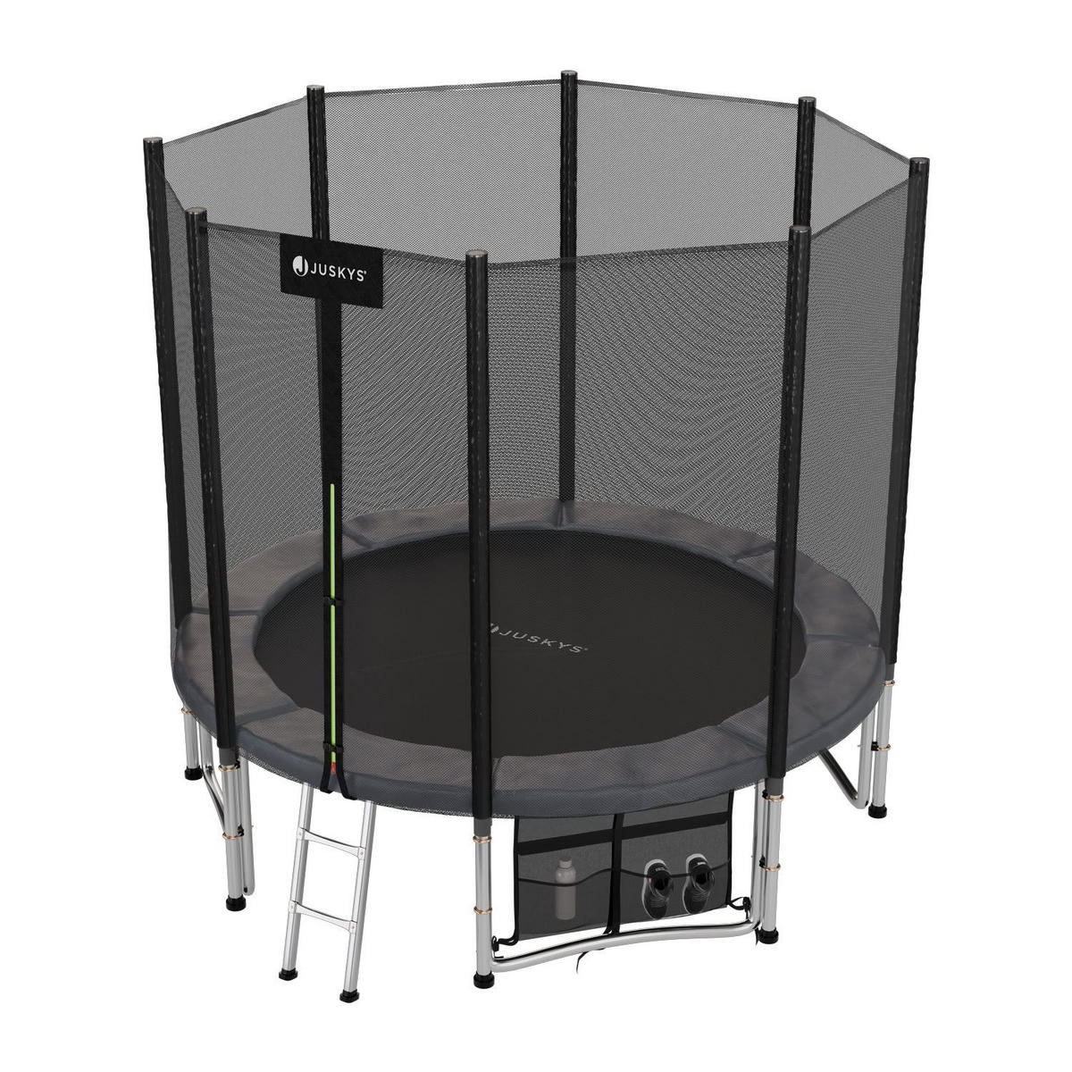 TRAMPOLIN JumpMaster M 244cm schwarz - Schwarz, Metall (244/244cm) - Juskys