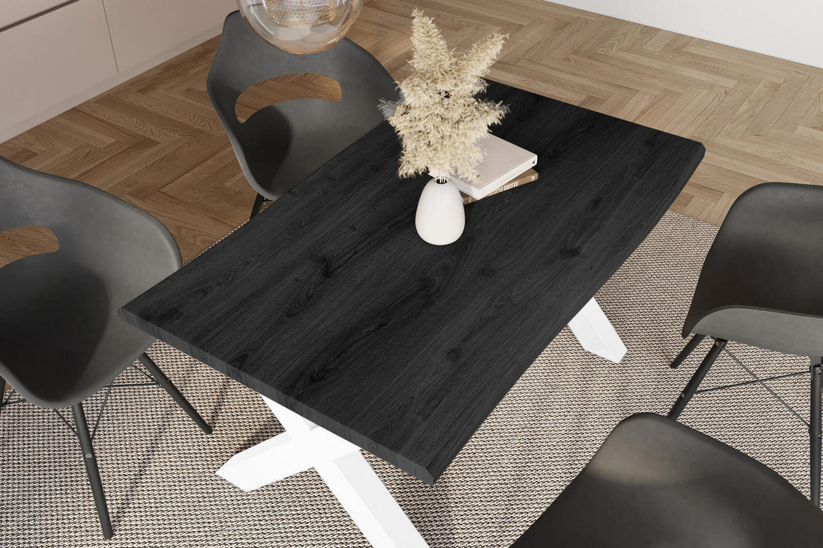 ESSTISCH JULIUS X - Dunkelgrau/Weiß, Holz (100/240/77cm) - SAM