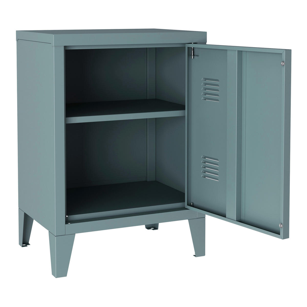 NACHTSCHRANK Inari - Blau, Metall (40/57/30cm) - [en.casa]