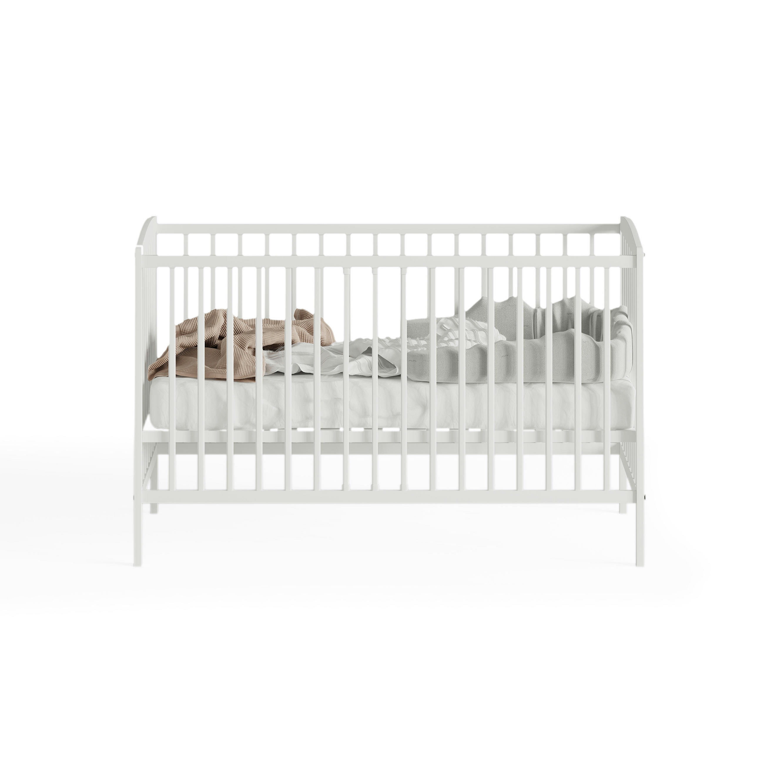 BABYBETT Nöa mit Matratze - Weiß, Holz - kiki design