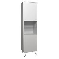 VITRINE Erna 51x45x197 Kreidegrau matt Lack - Hellgrau, Holzwerkstoff (51/197/45cm) - 58aufmkessel