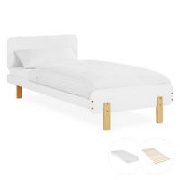 KINDERBETT Weiß 90/200 Lattenrost Matratze - Weiß, Holz (95/77/209cm) - Homestyle4u