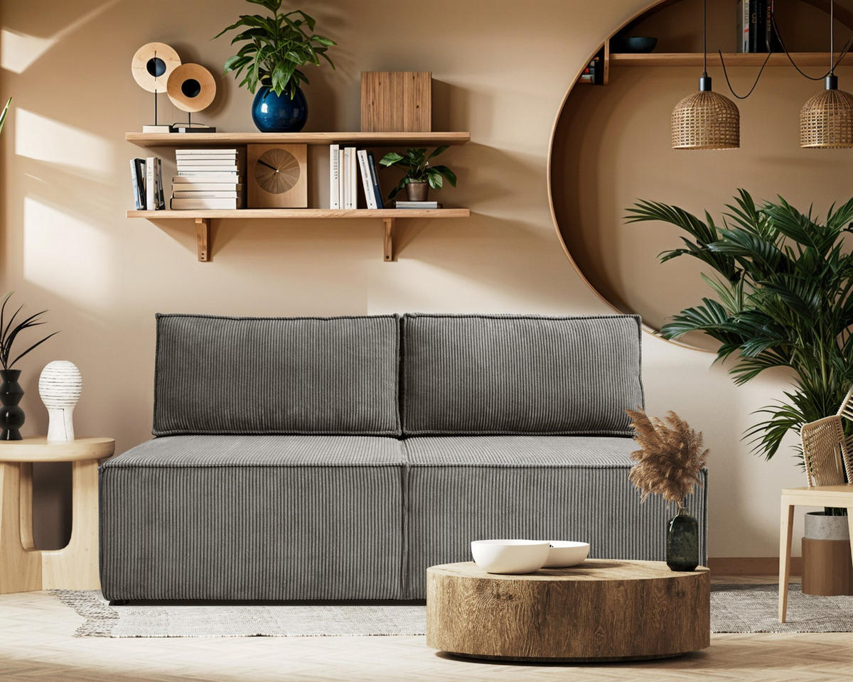 SCHLAFSOFA Mit Bettzeugfach COMPI Silber - Silberfarben, Holz/Textil (192/92/98cm) - Kaiser Möbel