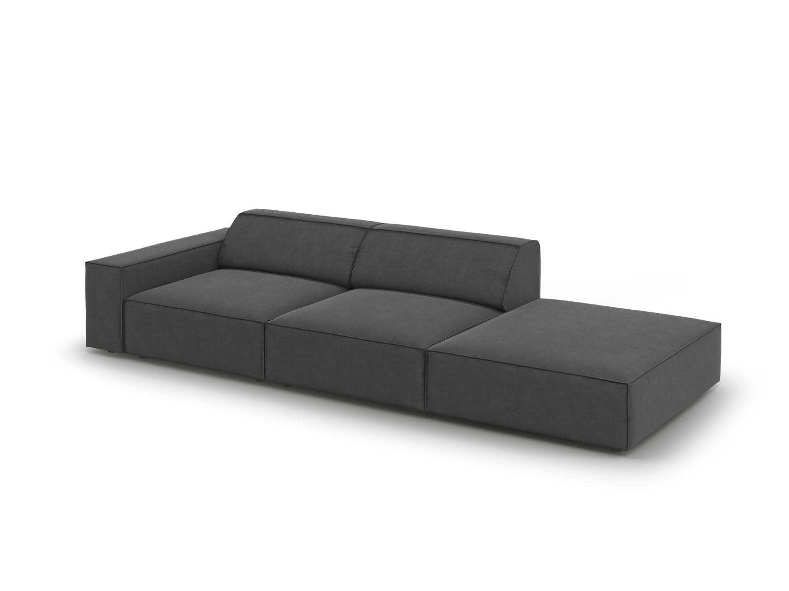 SOFA Jodie aus Samt grau 3 Sitzplätze - Grau, Textil (262/70/102cm) - Micadoni