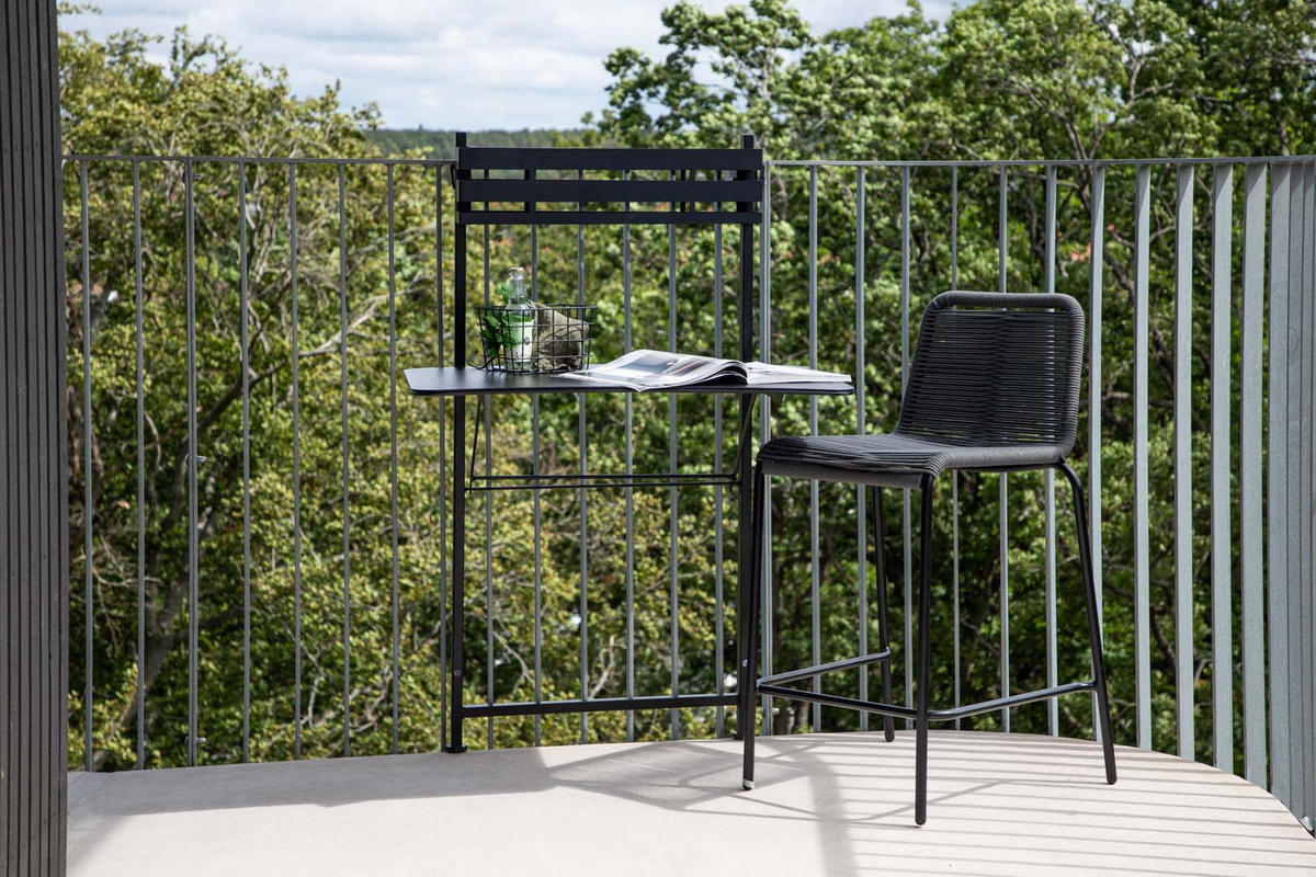 BALKONTISCH schwarz - Schwarz, Holzwerkstoff (77/57/120cm) - ebuy24
