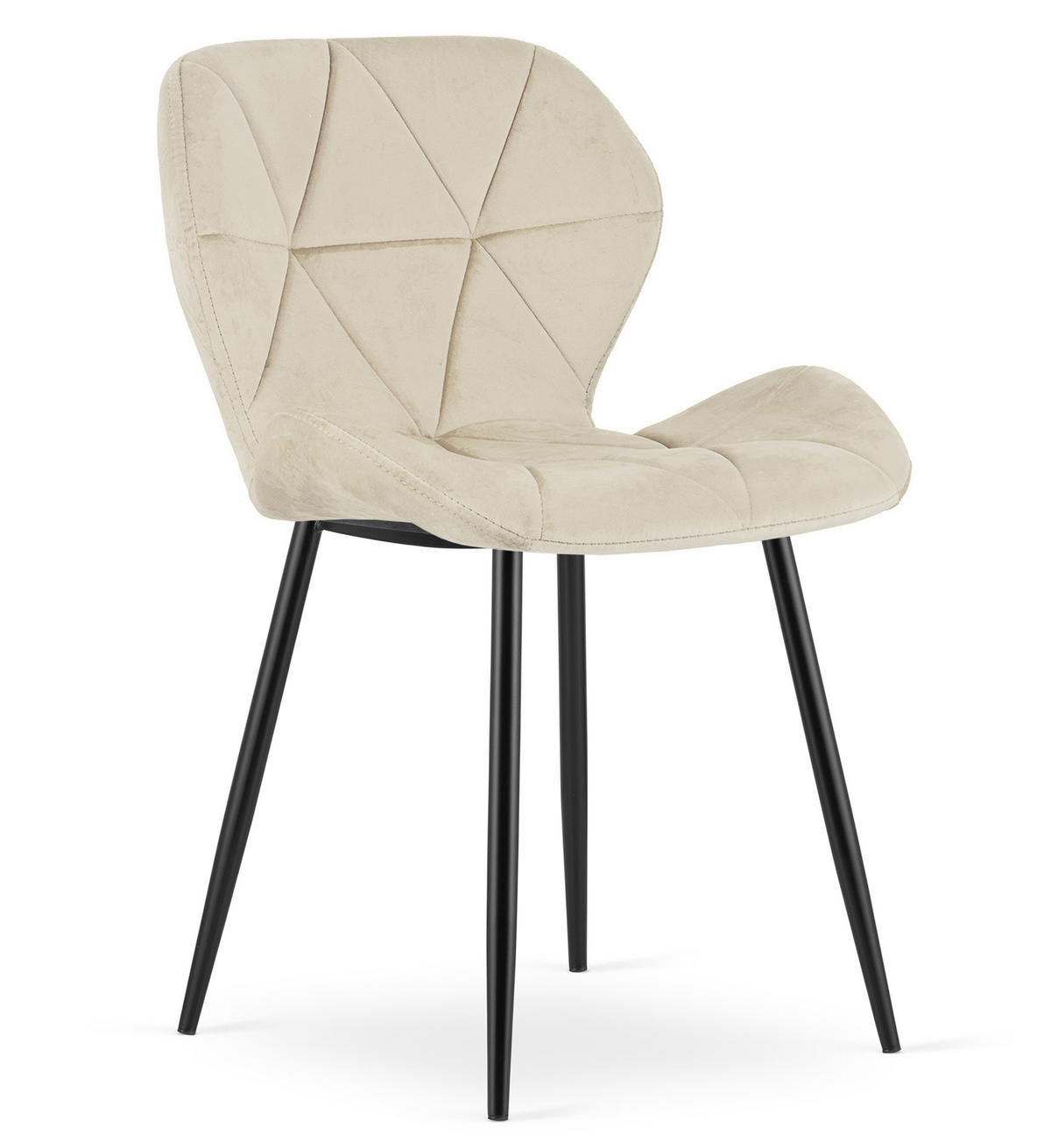 STUHL Beige 46x53 cm MANGO Samtbezug 4 Stück - Beige, Kunststoff (46/49/53cm)