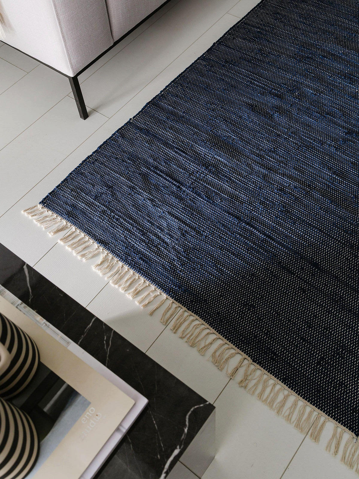 TEPPICH aus recyceltem Material Tom Dunkelblau 160x230 cm - Dunkelblau, Textil (160/230cm) - benuta Pop