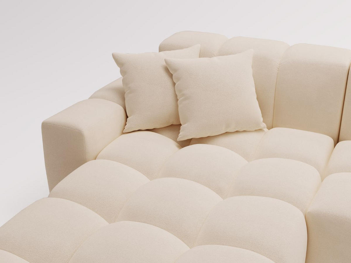 ECKSOFA Loopo Beige Links - Beige, Holz/Textil (265/180cm) - Graingold