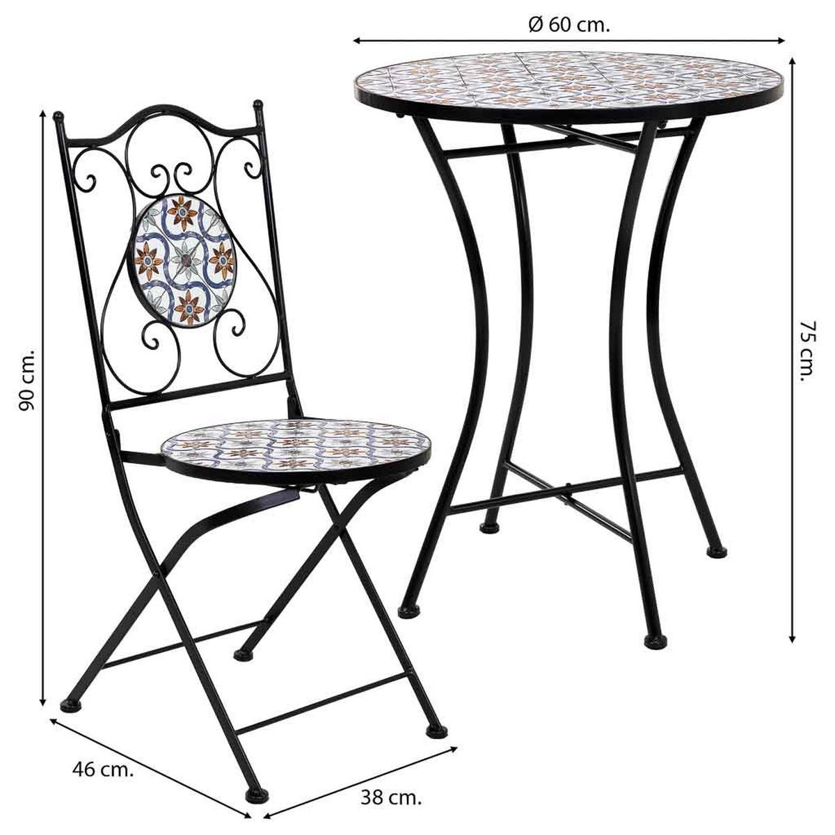 BALKONSET, schwarz, 3-tlg. - Schwarz, Metall - Wanderlust