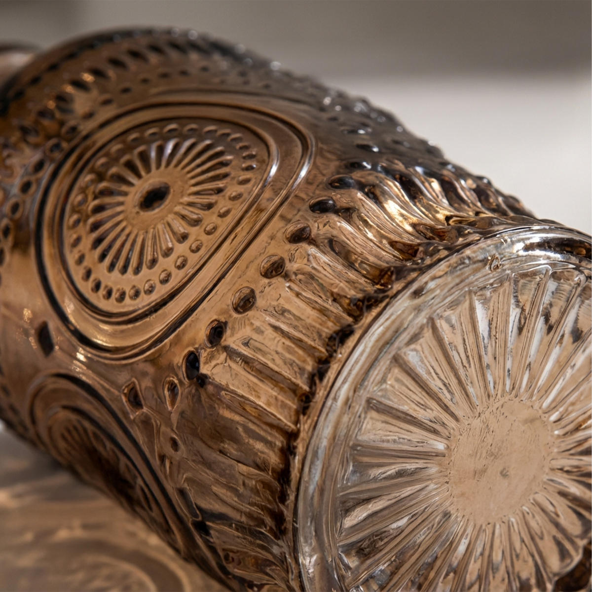 12XSKLENENÁ váza - svetlohnedá, sklo (6/13cm) - Relaxdays