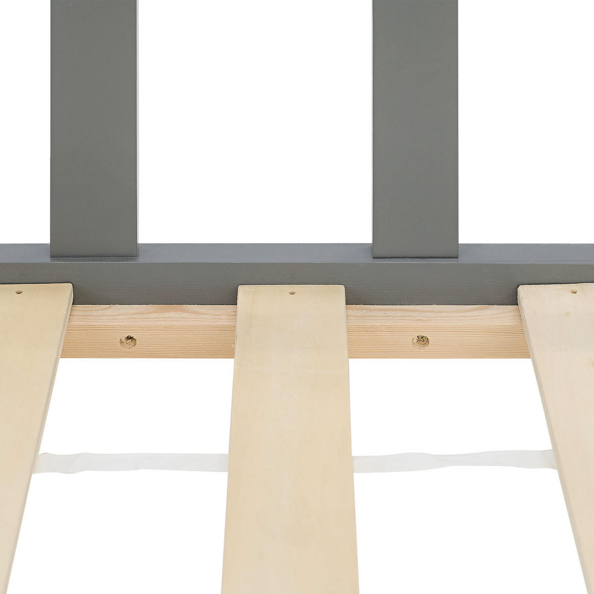 BODENBETT 90x200 Grau Lattenrost + Matratze Kind - Grau, Holz (90/200cm) - Homestyle4u