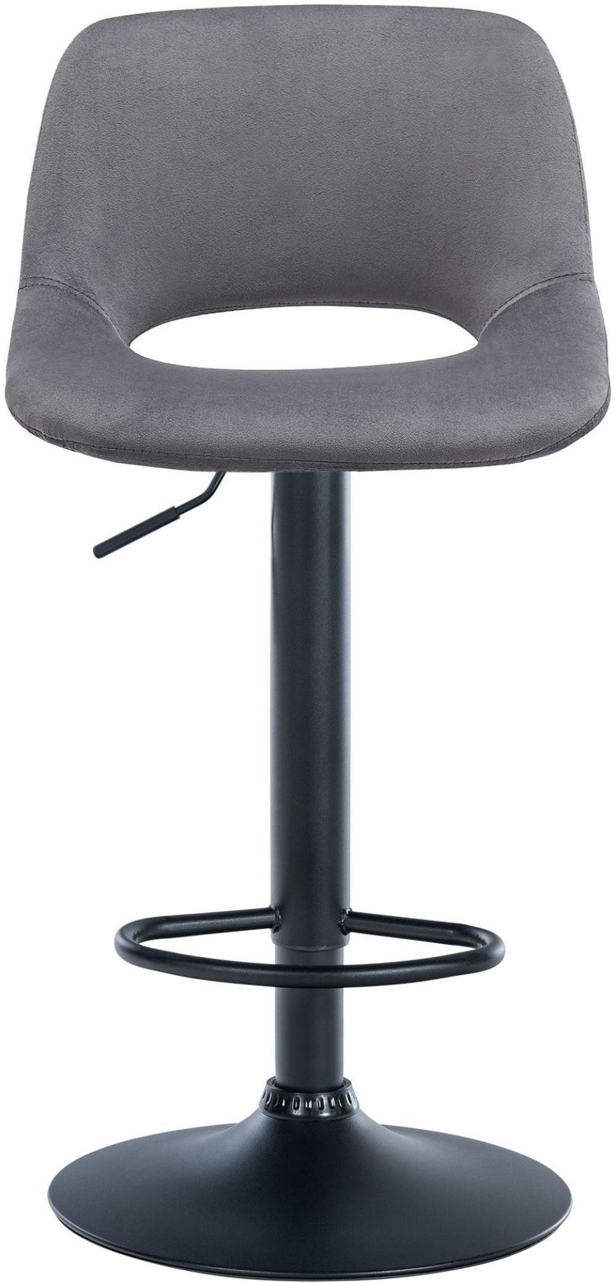 BARHOCKER 2er Set Samt dunkelgrau - Dunkelgrau/Schwarz, Textil/Metall (42/86/46cm) - CLP