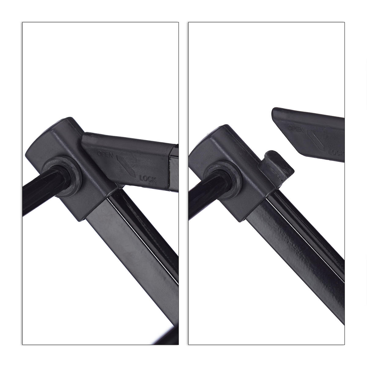 STOJAN na prádlo - čierna, kov/plast (74/106/38cm) - Relaxdays