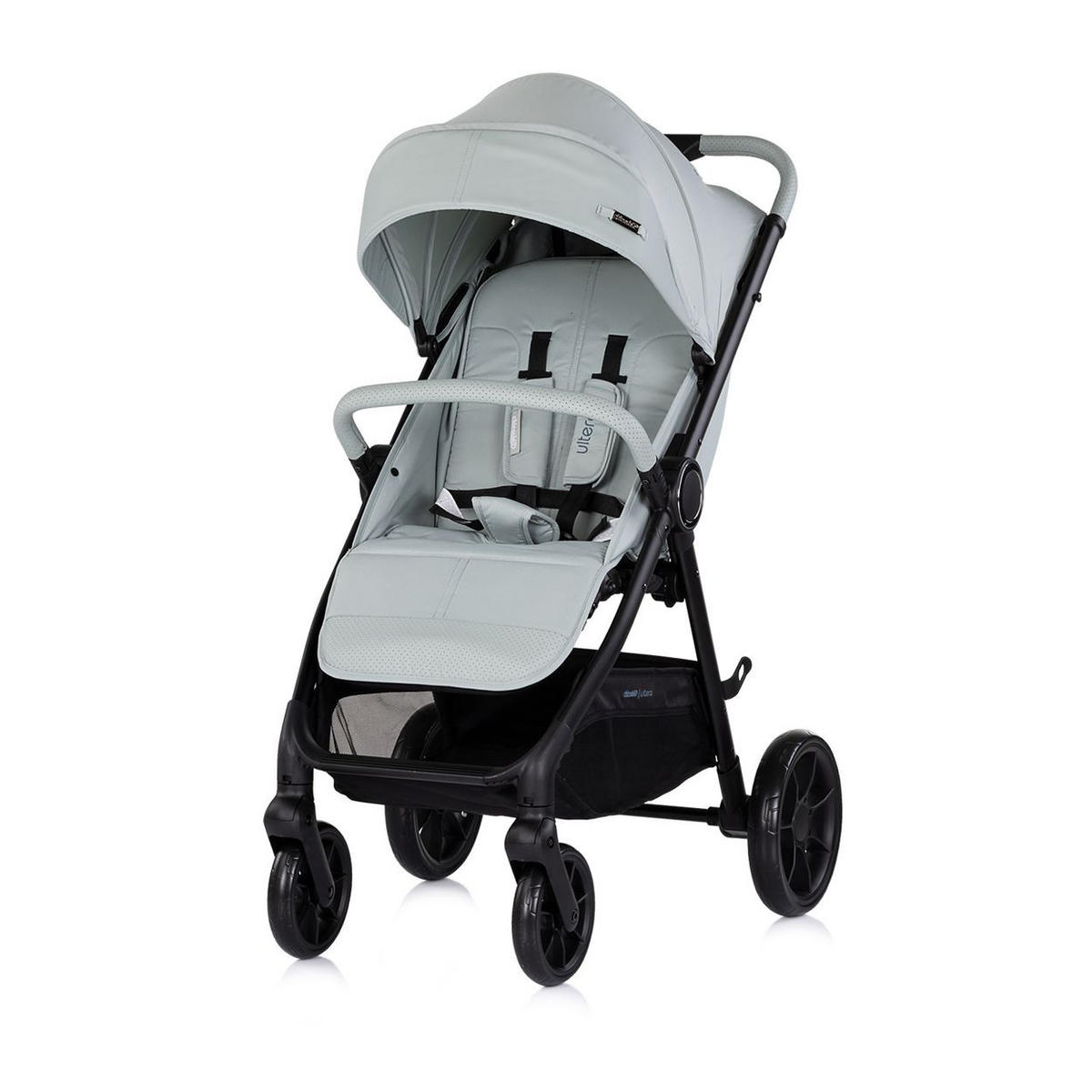 KINDERWAGEN Ultera türkis klappbar Korb Federung Hinterradbremse Gurt - Türkis, Metall (75/56/102cm) - Chipolino