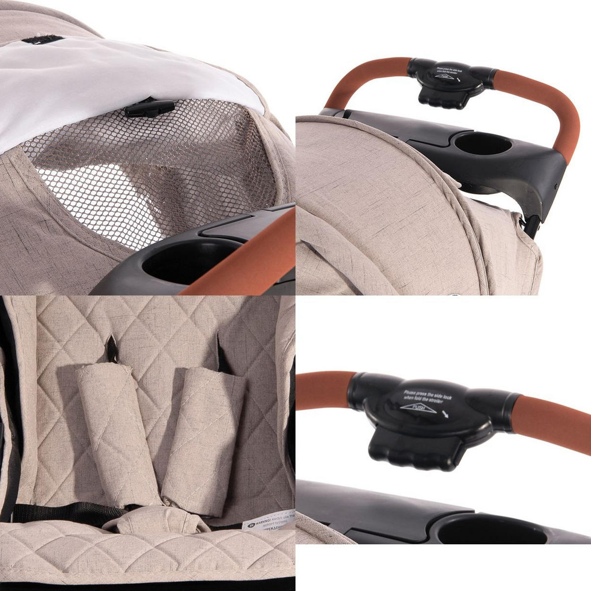 BUGGY Olivia grau Zubehörbox, Fußabdeckung, verstellbar, Korb - Grau, Metall (80/49/100cm) - Lorelli
