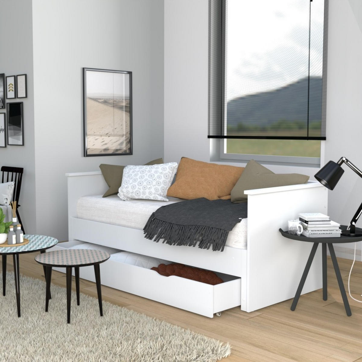 AUSZIEHBETT 80x200 cm, Weiß - Weiß, Holz/Holzwerkstoff (160/200cm) - Weber Industries