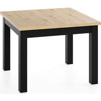 ESSTISCH Toren ausziehbar verlängerbar quadratisch, Eiche Artisan Hellbraun 100-300/100/76.5 cm - Schwarz/Eiche Artisan, Holz/Holzwerkstoff (100/100/77cm) - WFL GROUP