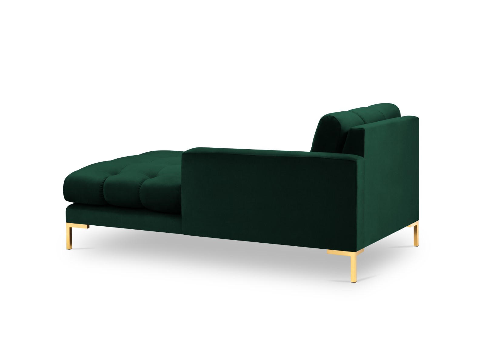 CHAISELONGUE rechts Mamaia aus Samt flaschengrün - Grün, Textil (102/75/185cm) - Micadoni