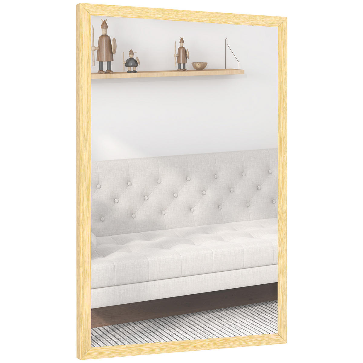 WANDSPIEGEL DE-14340 rechteckig 60x40 cm Natur - Naturfarben, Glas (40/60/2cm) - ComfortXL