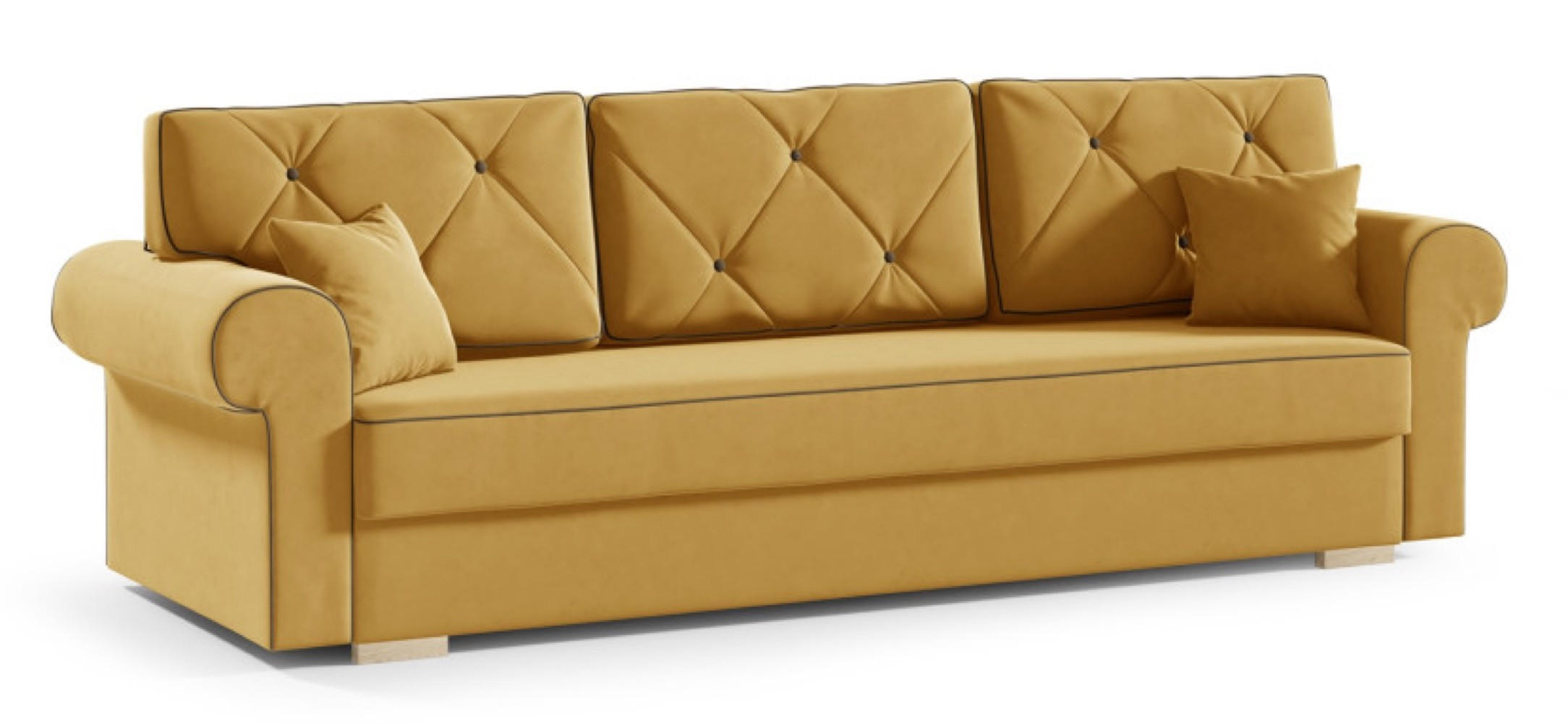 SOFA Senfgelb STAR Mit Bettkasten - Gelb, Textil (237/90/85cm) - Sepro Meble