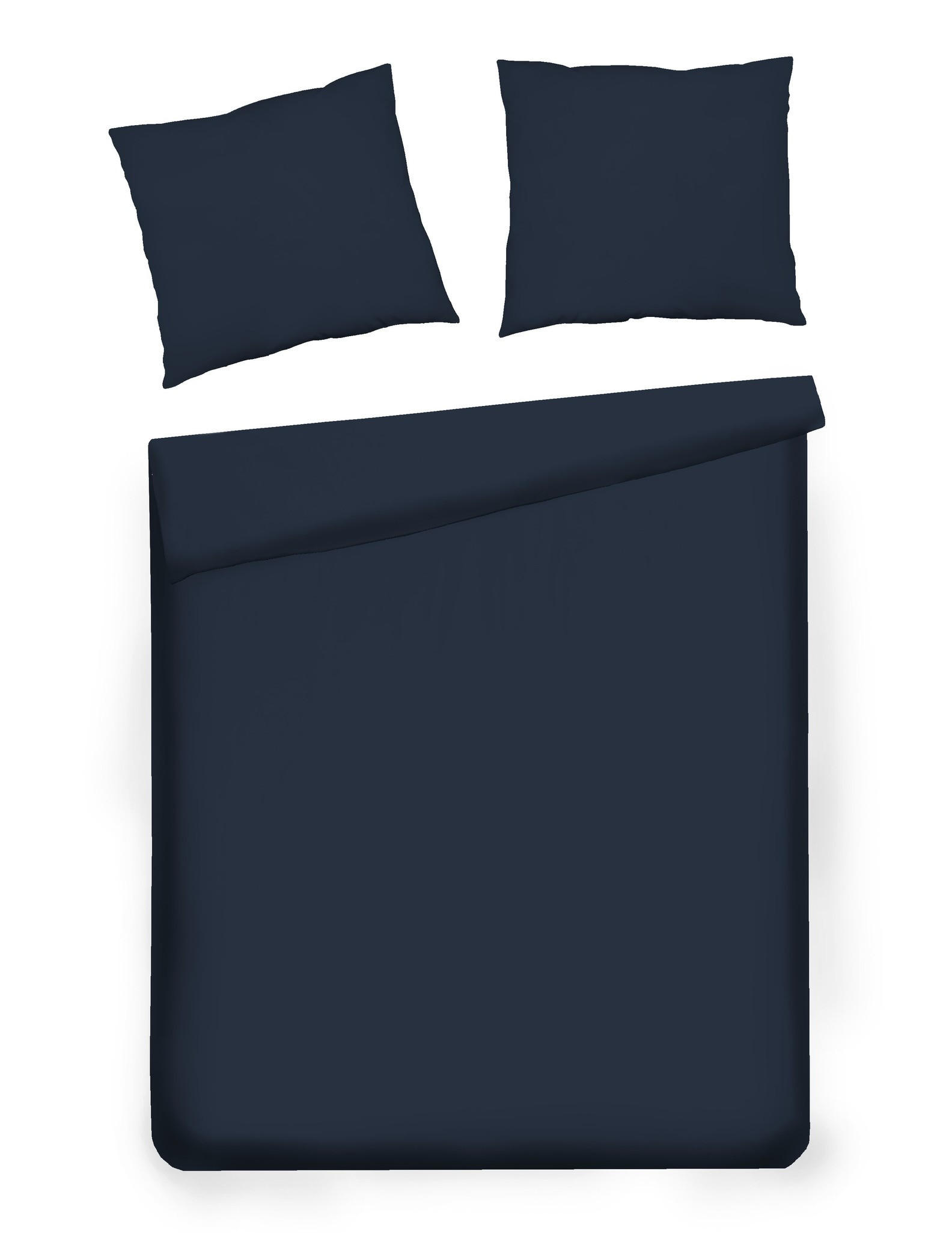 BETTWÄSCHE Satinette - Dunkelblau, Textil (160/200cm) - home&you