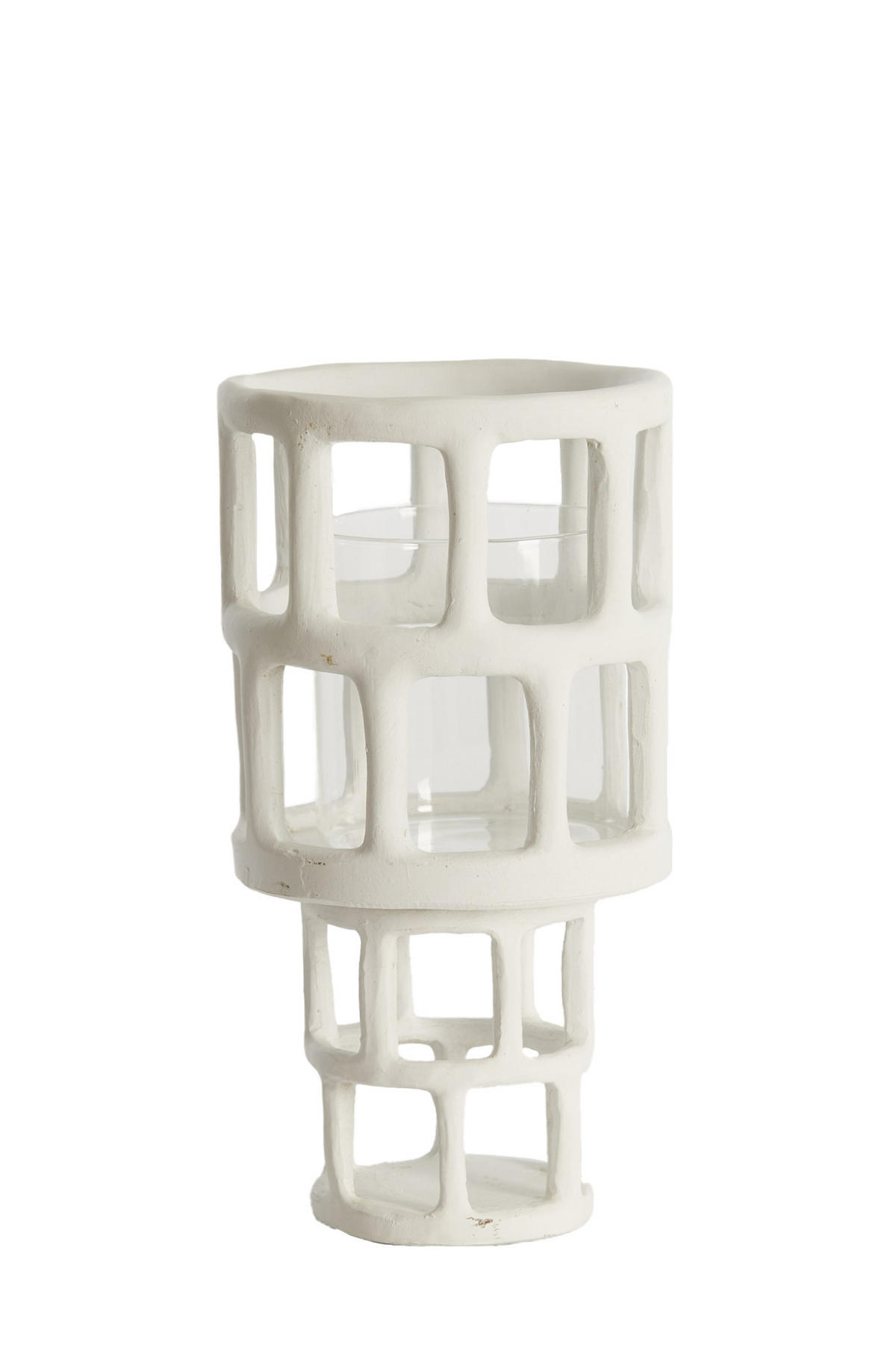 WINDLICHT Alimos Weiß Ø15,5/28,5 cm - Weiß, Kunststoff (15.5/28.5/15.5cm) - Light & Living