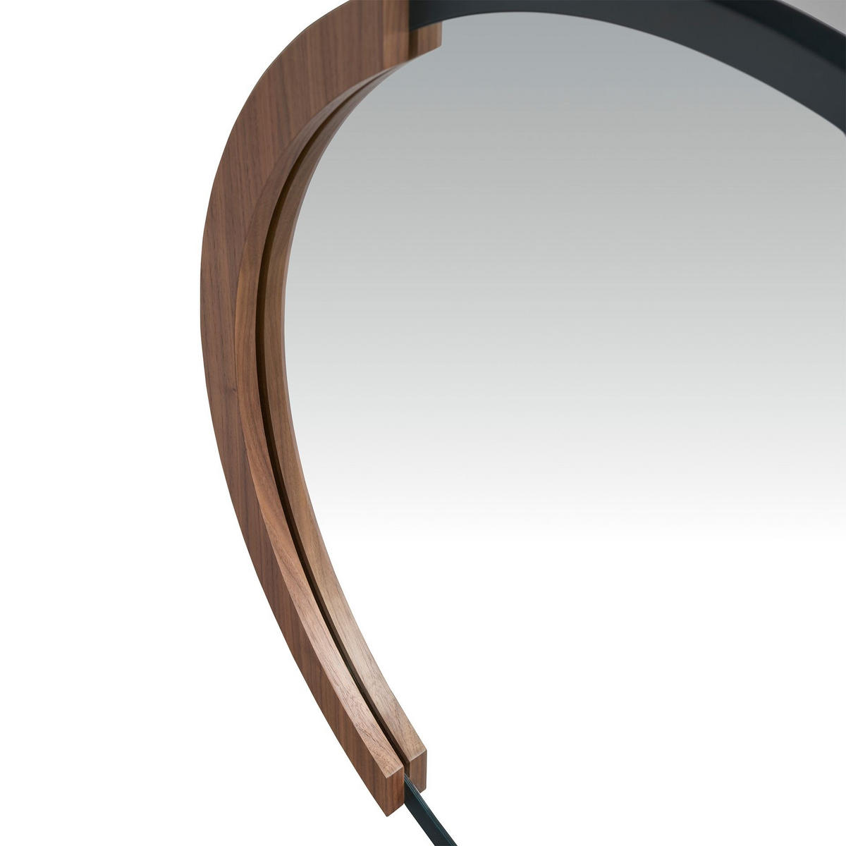 WANDSPIEGEL Wandspiegel Runden schwarzer Stahl Ø80/4 cm - Walnussfarben/Schwarz, Metall (80/4/80cm) - ANGEL CERDA