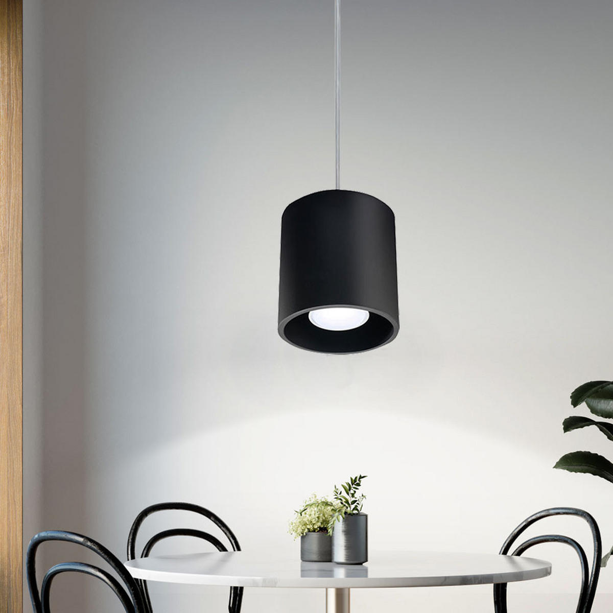 LED HÄNGELEUCHTE Aluminium Schwarz rund - Schwarz, Metall (10/10/80cm)