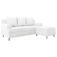 SCHLAFSOFA Dover mit Polsterhocker - Chromfarben/Creme, Holz/Kunststoff (192/86/80cm) - MIRJAN24