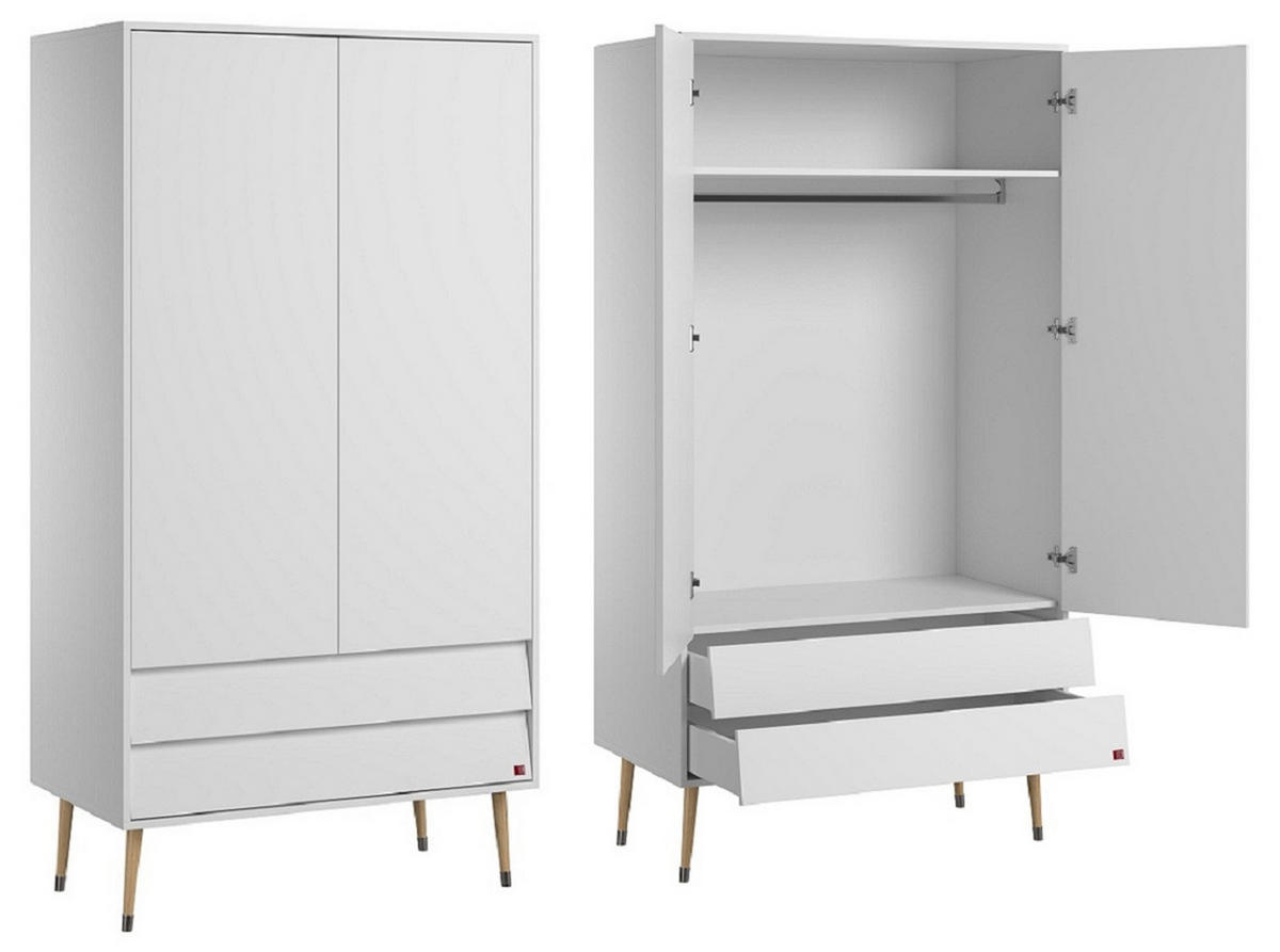 BABYZIMMER Set Bonny - 4-teilig - Weiß - Weiß, Holzwerkstoff (100/191/55cm) - QMM TraumMöbel