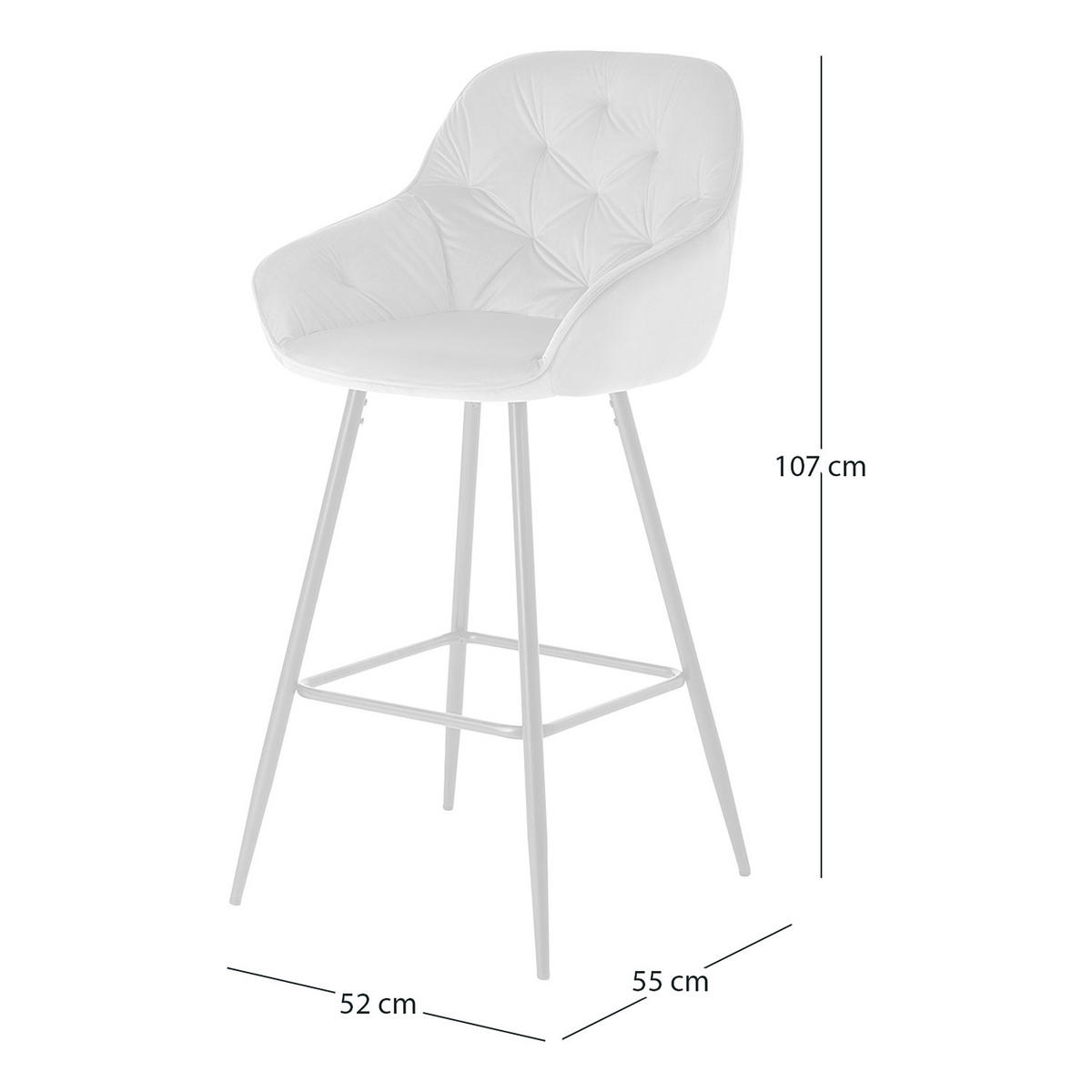 BARSTUHL - Grau, Textil/Metall (52/107/55cm) - home24