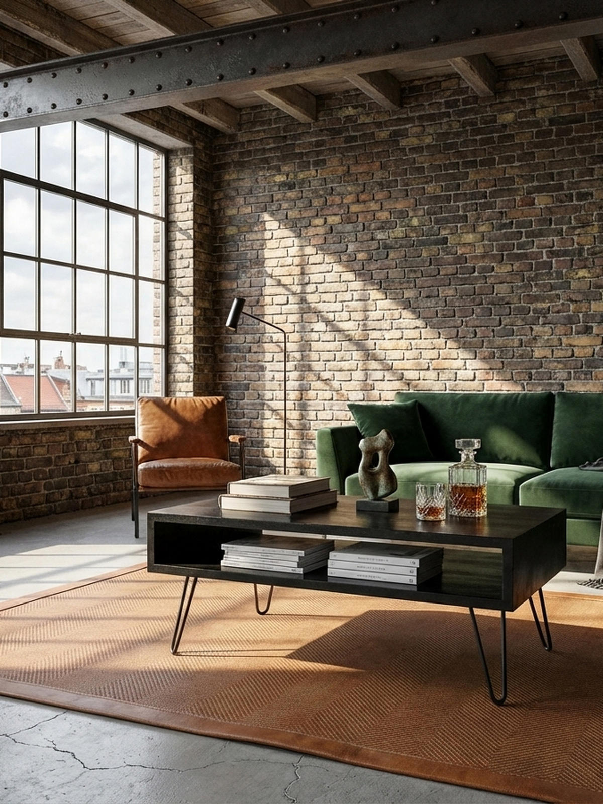 COUCHTISCH Mango Massivholz Metall 100x50x40cm mit Stauraum und Haarnadelbeinen - Schwarz, Holz/Metall (50/100/40cm) - KADIMA DESIGN