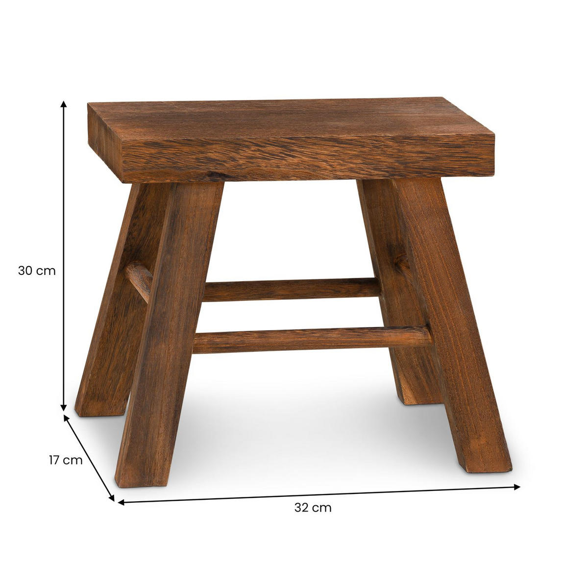 HOCKER ROSAL dunkelbraun - Dunkelbraun, Holz (32/30/17cm) - CARO-Möbel