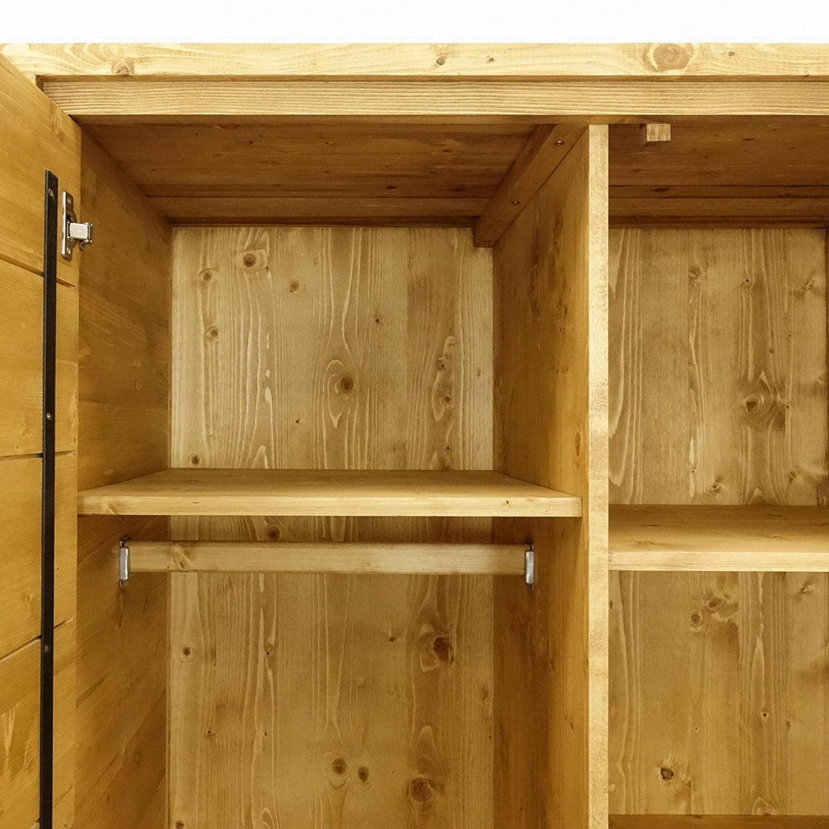 KLEIDERSCHRANK aus Massivholz MIDLAND - Honig, Holz (125/200/60cm) - Seart