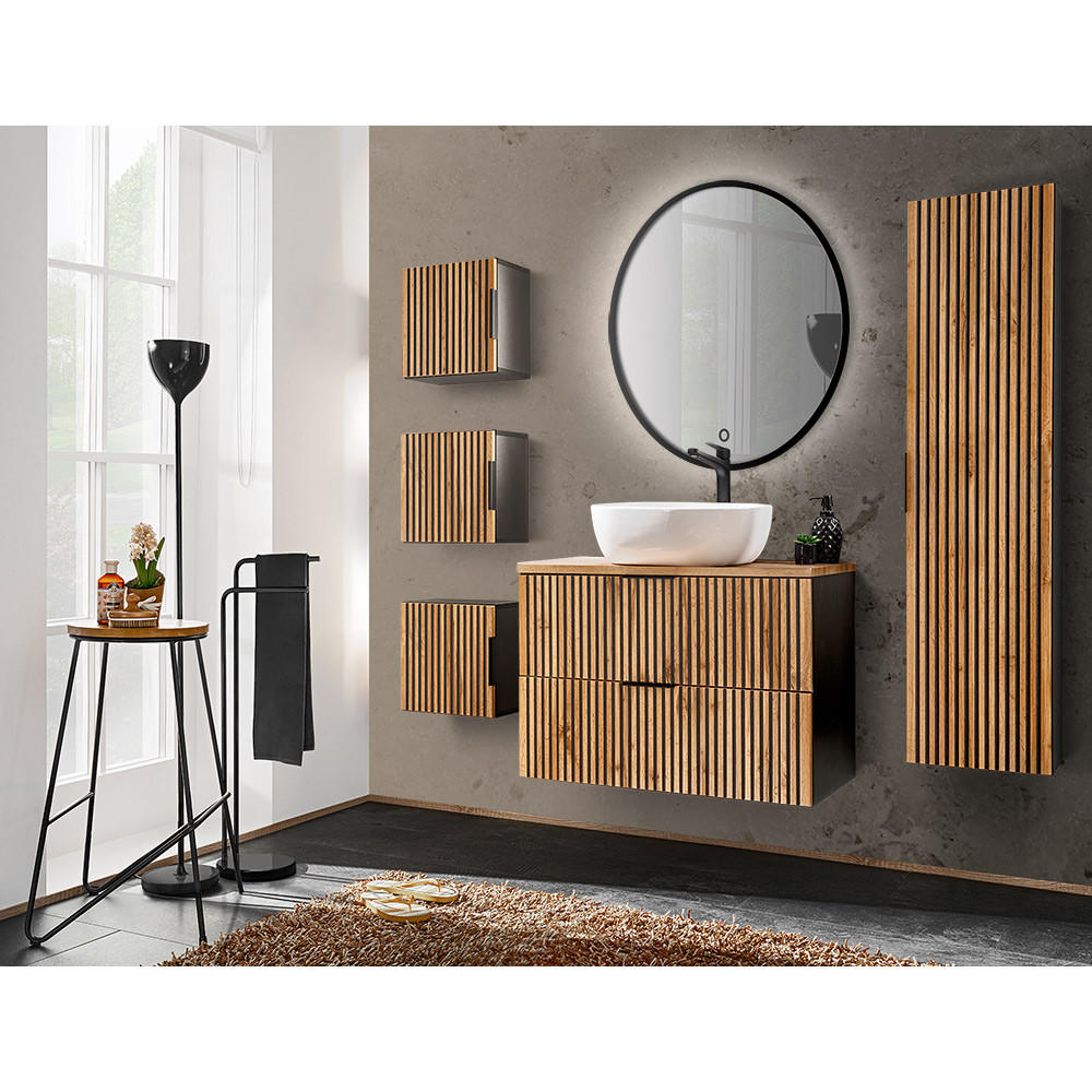 BADMÖBEL-SET 6-TLG. Xanten-56 - Braun, Holzwerkstoff (180/200/47cm) - Lomado