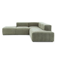 4-SITZER modulares Ecksofa HEAVEN SET 3 Rechts, Breite 270 cm Webstoff Grün - Schwarz/Grün, Holz/Kunststoff (270/245cm) - Muffo