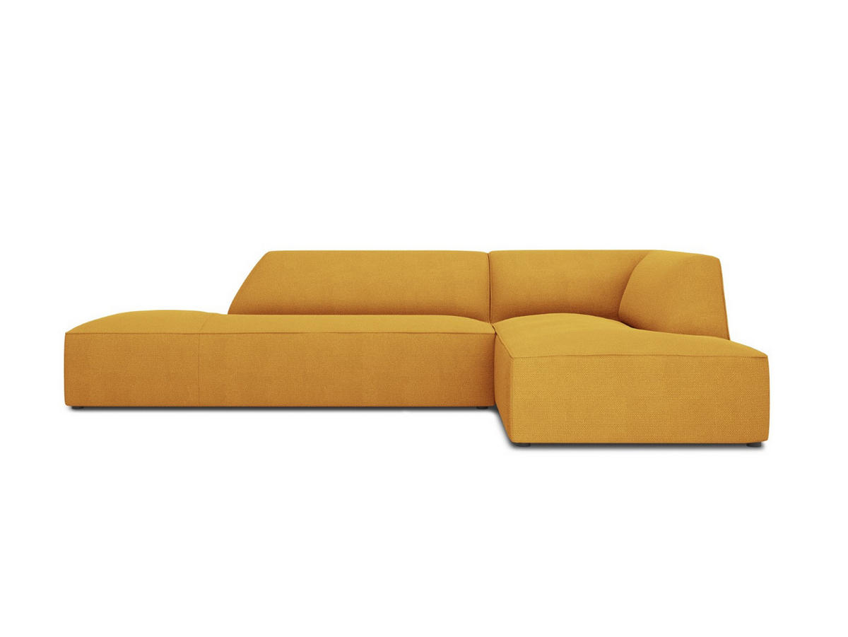 ECKSOFA rechts Ruby aus strukturiertem Stoff gelb 4 Sitzplätze - Gelb, Textil (180/273cm) - Micadoni