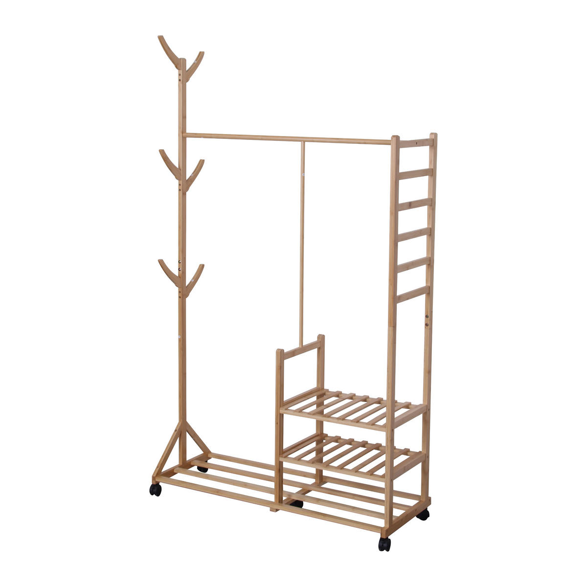 KLEIDERSTÄNDER - Hellbraun, Holz/Kunststoff (100/176/38cm) - Relaxdays