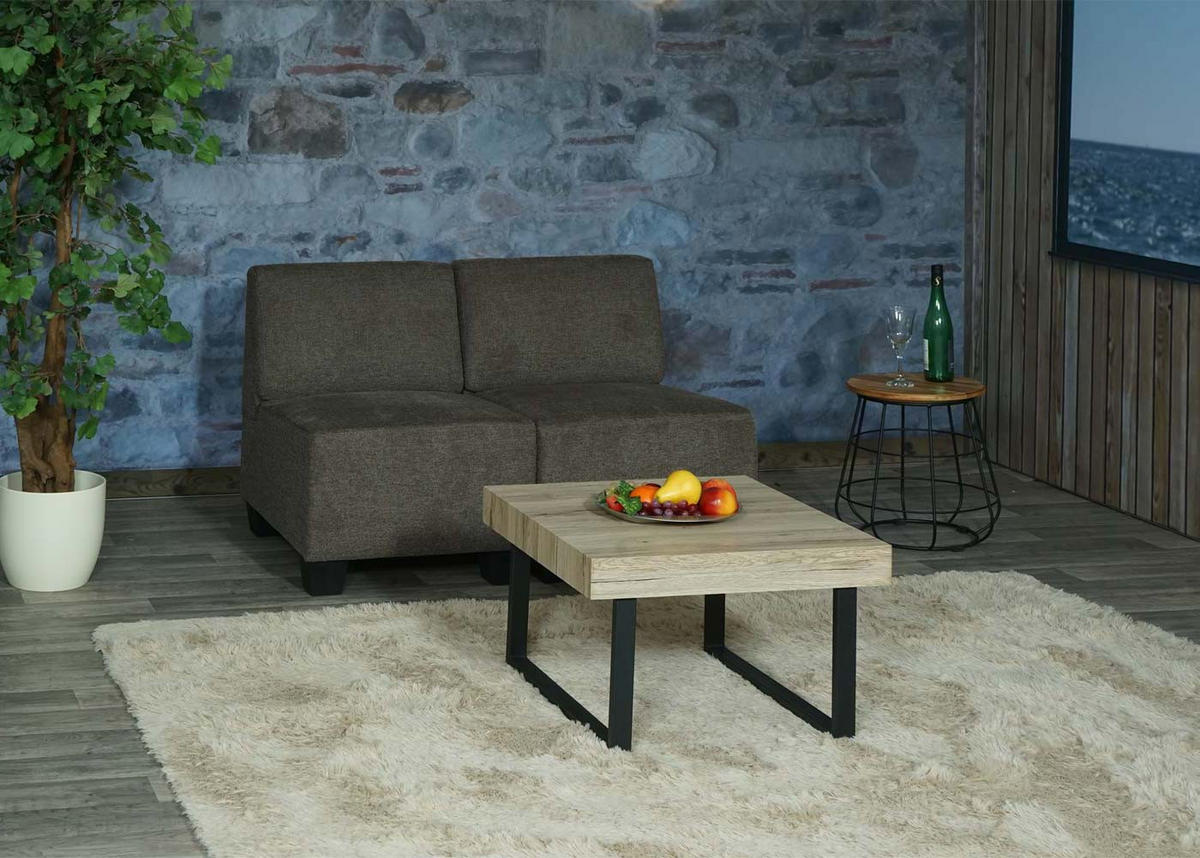 2-SITZER SOFA COUCH MODULAR Braun - Braun, Textil (114/76/72cm) - MCW