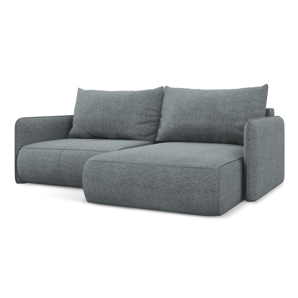 ECKSOFA mit Schlaffunktion Chenille Stoff Blau - Blau/Blaugrau, Kunststoff/Textil (207/148cm) - LaMiaSofa
