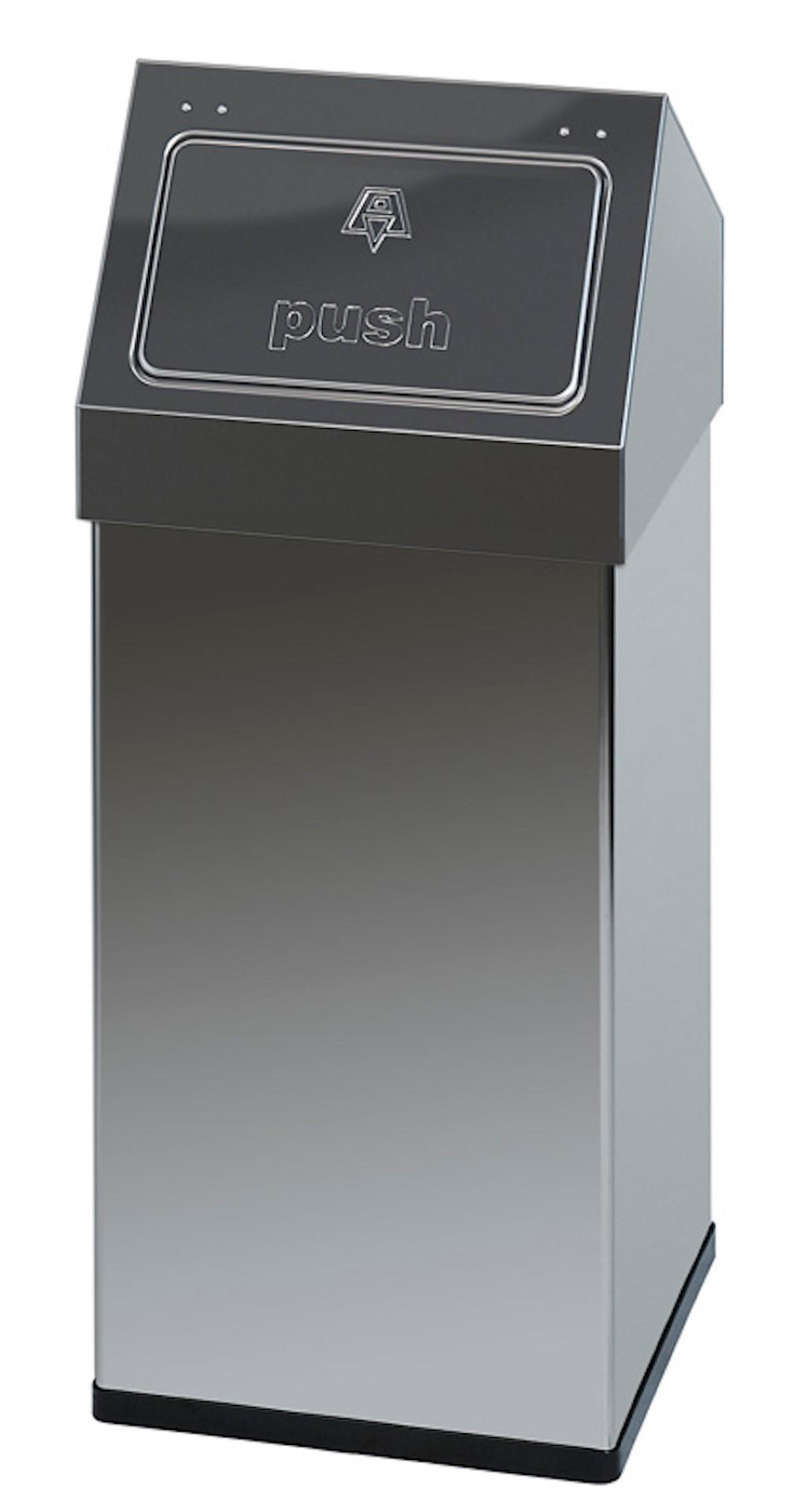 ABFALLSAMMLER Eckiger Edelstahl Abfallbehälter Haiti Mit Push Deckel 55 Liter 77 x 30 x 30 cm Silber - Silberfarben, Metall (30/77/30cm) - PROREGAL