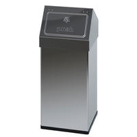 ABFALLSAMMLER Eckiger Edelstahl Abfallbehälter Haiti Mit Push Deckel 55 Liter 77 x 30 x 30 cm Silber - Silberfarben, Metall (30/77/30cm) - PROREGAL