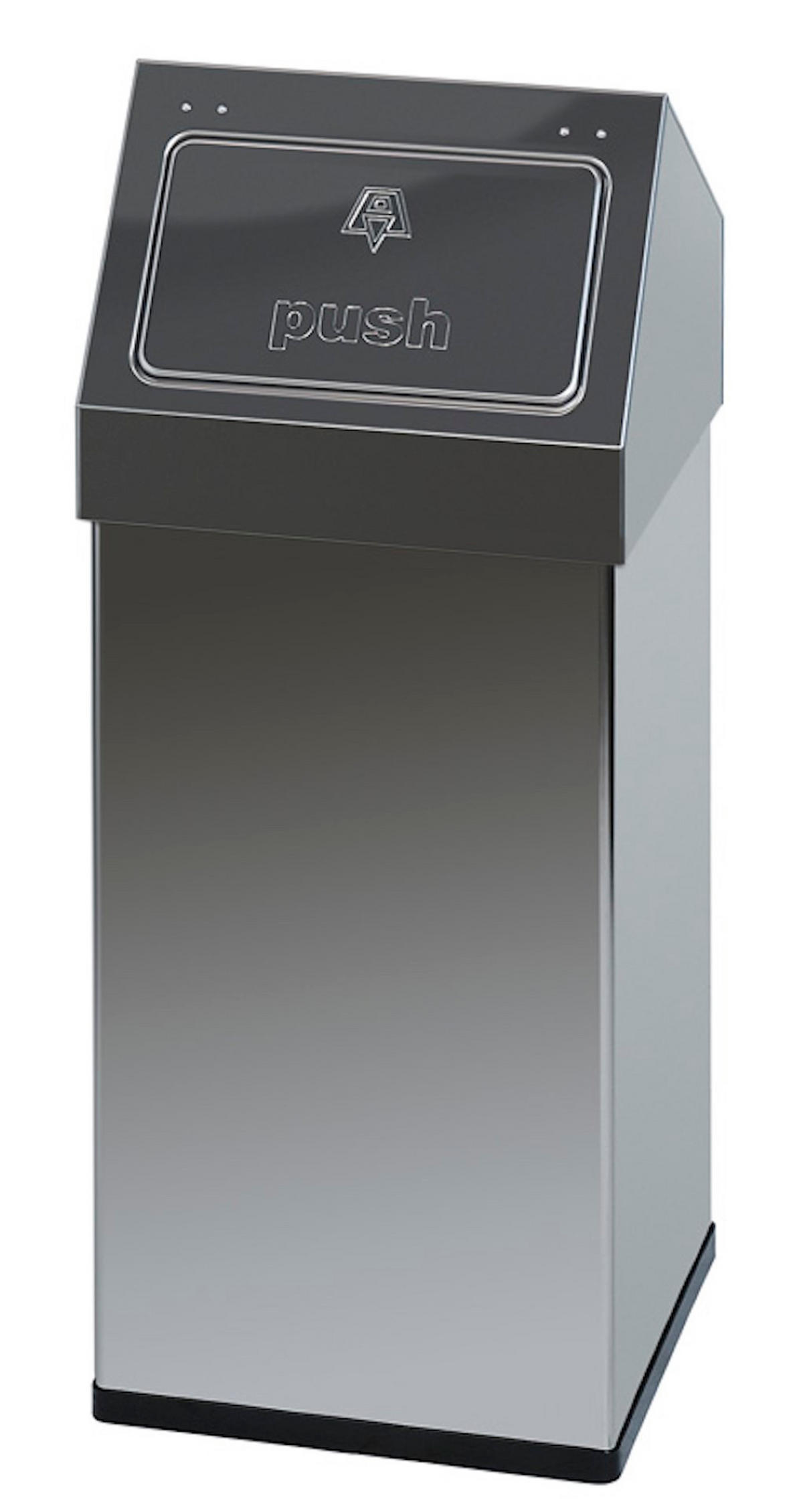 ABFALLSAMMLER Eckiger Edelstahl Abfallbehälter Haiti Mit Push Deckel 55 Liter 77 x 30 x 30 cm Silber - Silberfarben, Metall (30/77/30cm) - PROREGAL