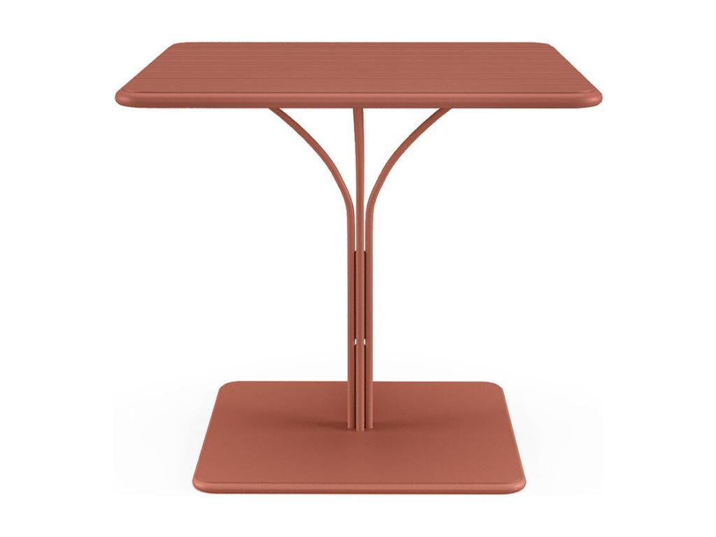 GARTENTISCH - L. 80 cm - Metall - Terracotta - MIRMANDE von MYLIA - Braun, Metall (80/80/75cm) - Vente-Unique
