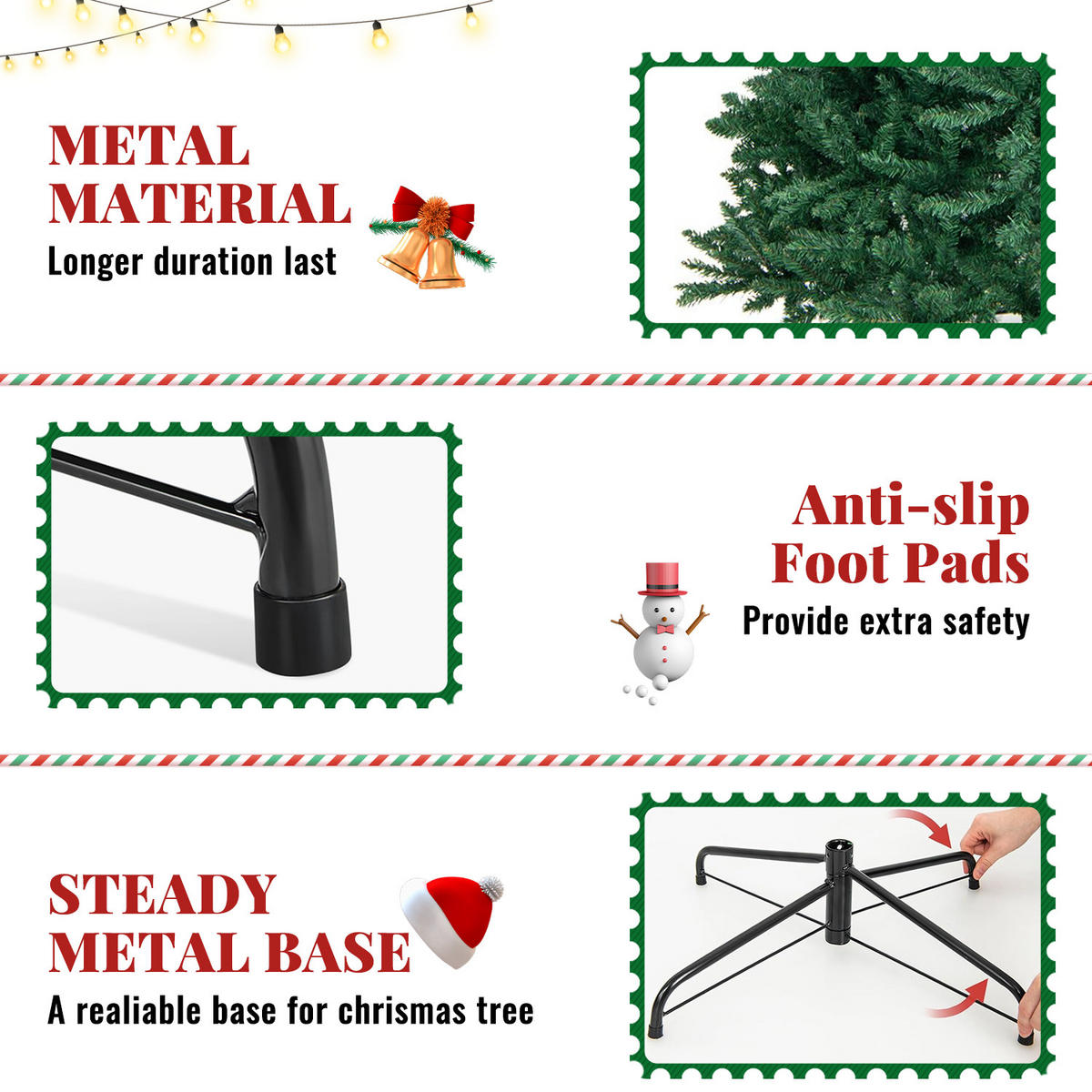 WEIHNACHTSBAUM 210 cm Grün stabiler Metallständer klappbar - Grün, Metall (33cm) - Rattrix