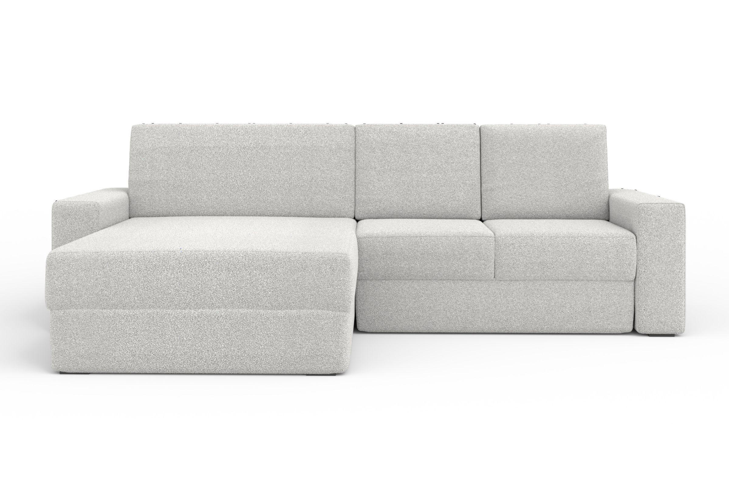 ECKSOFA TOCO XL 275/170 cm in Boucle Hellgrau links - Anthrazit, Holz/Holzwerkstoff (275/170cm) - Deine Möbel 24